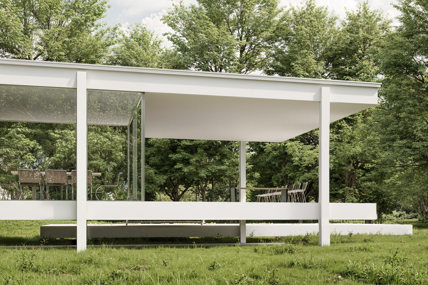 Farnsworth House – D5 Render 2.10 Scene + Rhino Model (Full Scene Package)