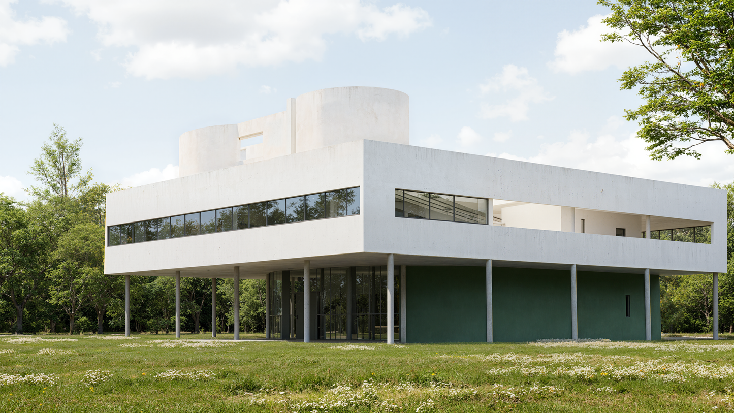 Villa Savoye – D5 Render 2.10 Scene + Rhino Model (Full Scene Package)