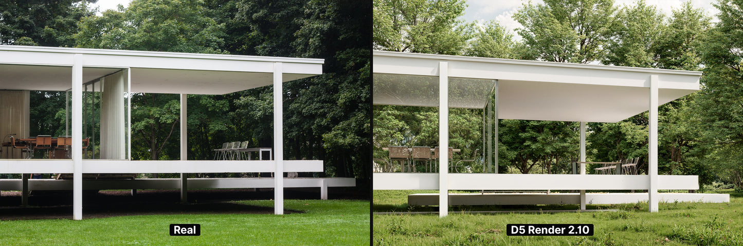 Farnsworth House – D5 Render 2.10 Scene + Rhino Model (Full Scene Package)