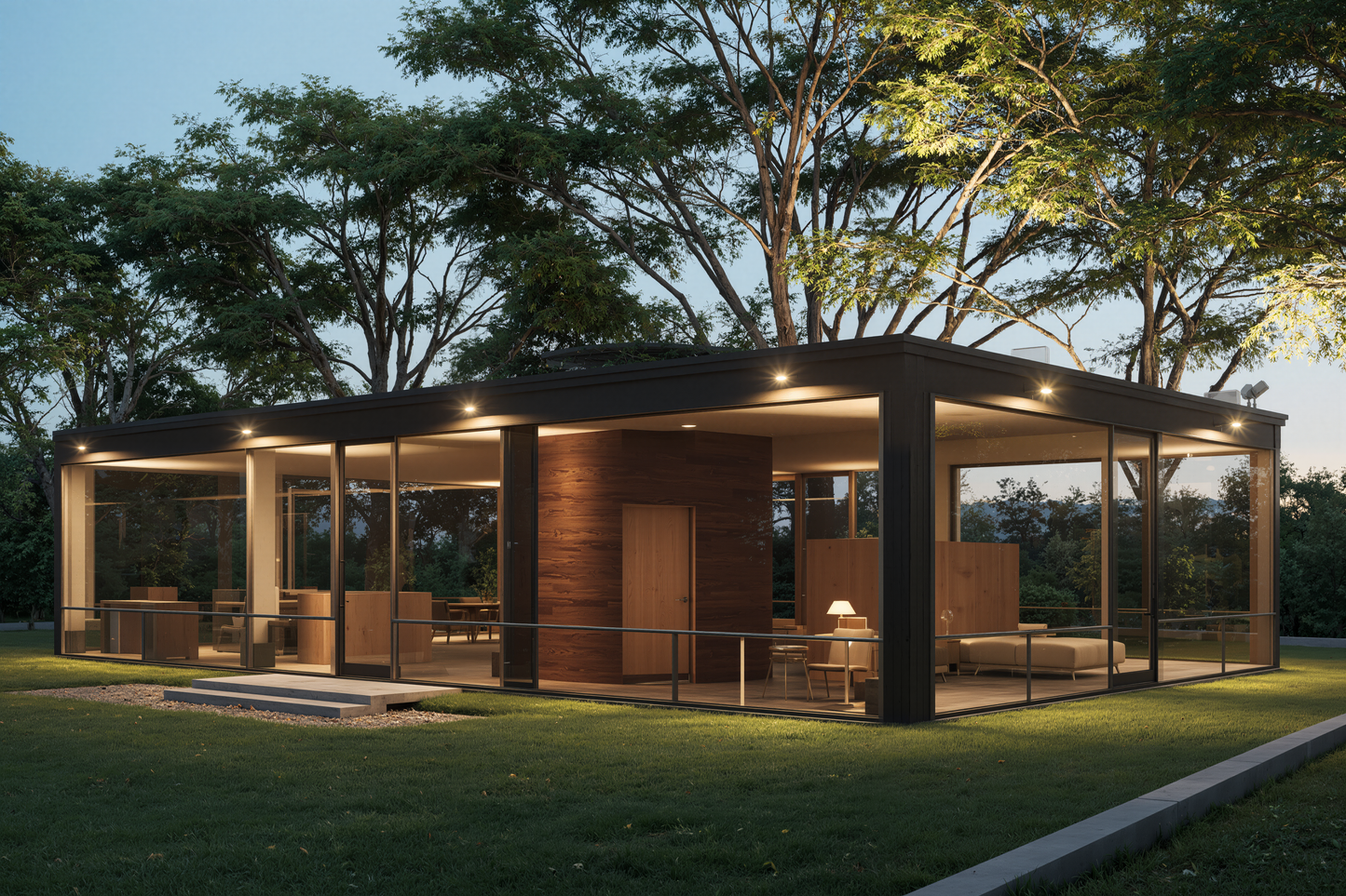 The Glass House – D5 Render 2.10 Scene + SketchUp Model (Full Scene Package)